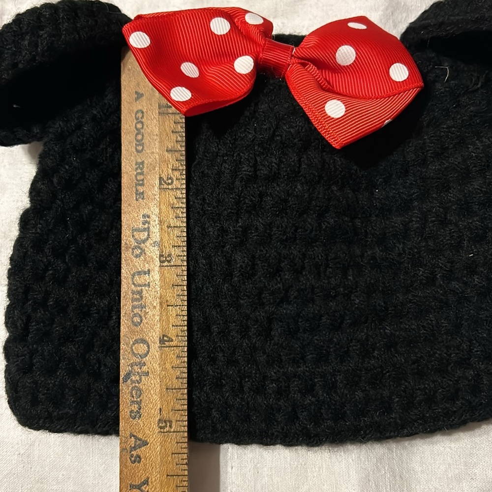 🔥🔥HP🔥🔥NWOT Minnie Mouse 4-pc Handmade Costume Baby Girl Sz 0-6 gift photo op - Picture 4 of 12